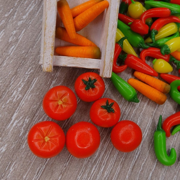 Pomodori realistici per casa delle bambole - Pronto per la spedizione - Prezzo per pezzo - Verdure per bambole - Pomodori in miniatura fatti di argilla polimerica