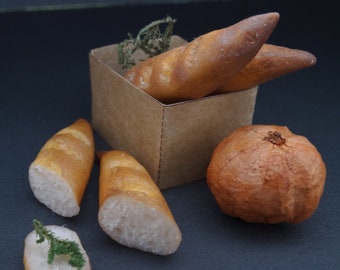 Miniature French Baguette – 1:12 Scale Rustic Dollhouse Bread – Handmade Mini Food Accessory for Bakery or Kitchen Scene – Sold per Piece