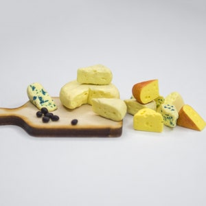 Dollhouse realistic cheeses - Handmade dollhouse miniatures - Polymer clay food for dolls