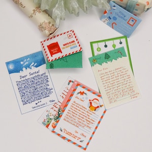 Decoración navideña para casa de muñecas - Cartas y sobres de Papá Noel en miniatura - Escala 1:12 y 1,24