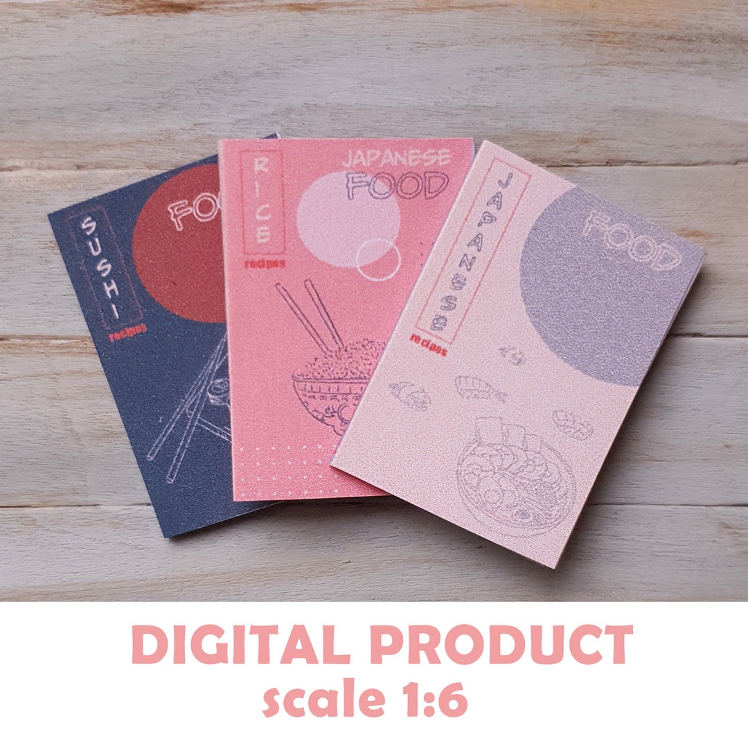 Printable Mini Japanese Cookbooks – 1:6 Scale DIY Dollhouse Digital ...