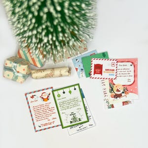 Miniature Santa Letters – Set of 3 Envelopes & 6 Letters – 1:6 Scale Christmas Doll Mail