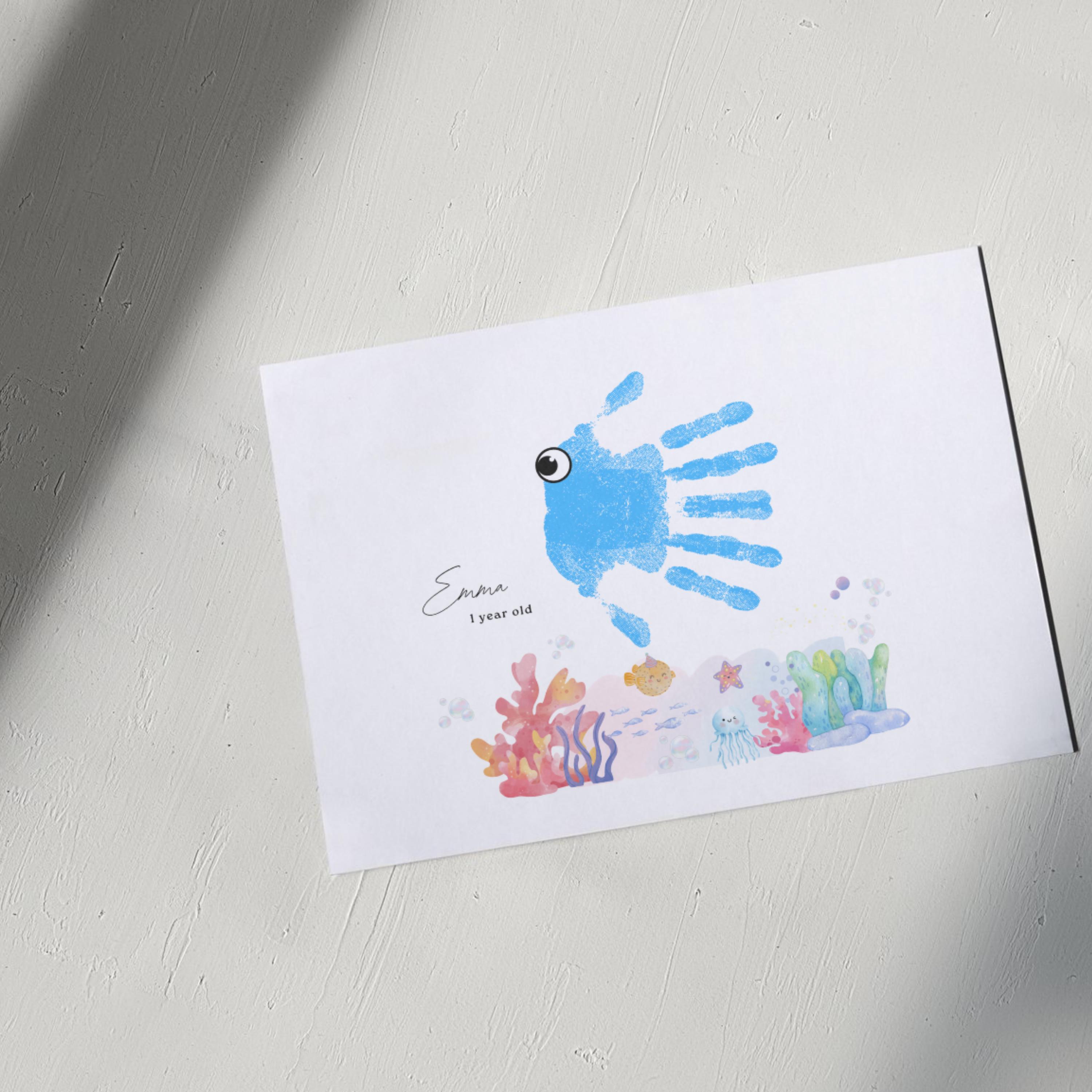 Under the Sea Handprint Art Printable Poster | Editable Canva Template ...
