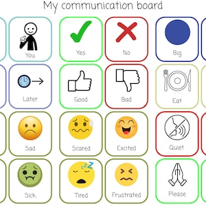 Communication Board for Non-Verbal People | Printable Digital Download | Visual Communication Aid |