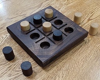 Handmade Wooden Tic Tac Toe Game