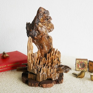 Lampe unique en bois flotté, lampe en bois, sculpture d'art en bois flotté, éclairage rustique, lampe de table en bois flotté racine, lampe d'art recyclée. LIVRAISON GRATUITE.