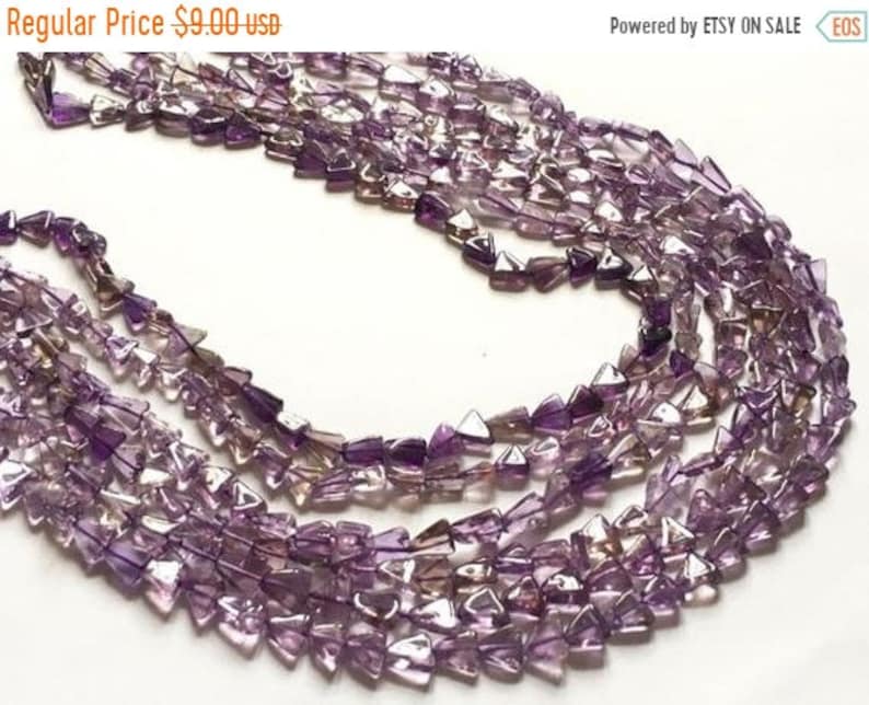 Natural Amethyst Smooth Triangle Beads 5x7-5x8 mm approx 13 inch strand