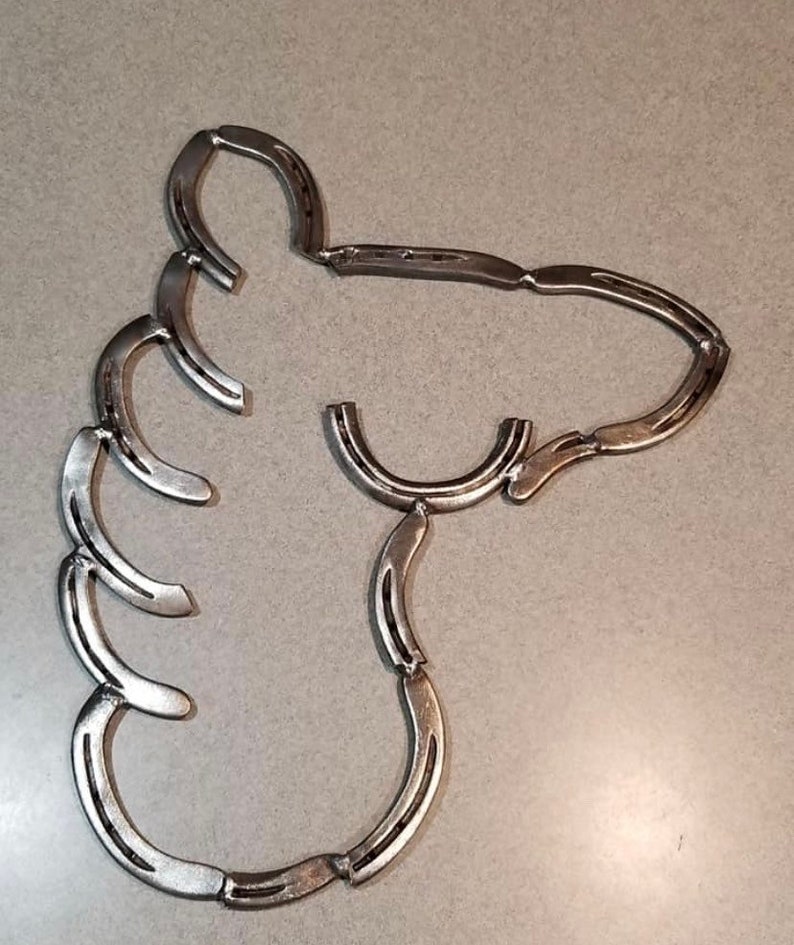 Horseshoe Art Horse Head Etsy