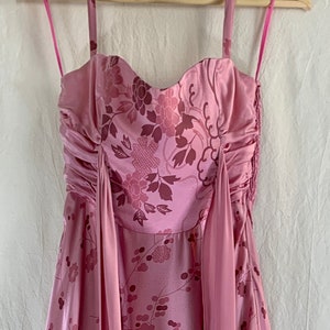 Vintage Dress – Betsey Johnson Convertible Cocktail Mini Dress in Autumnal Pink Printed