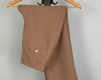 Pantaloni vintage - Pantaloni a vita alta a gamba larga in tinta unita