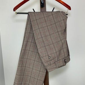 Vintage Pant - Flared-Leg Low-Rise Trousers in Brown Plaid