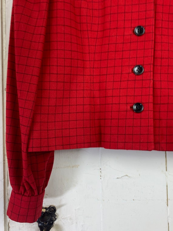 Vintage Suiting / Jacket - Long-Sleeve Collarless… - image 2