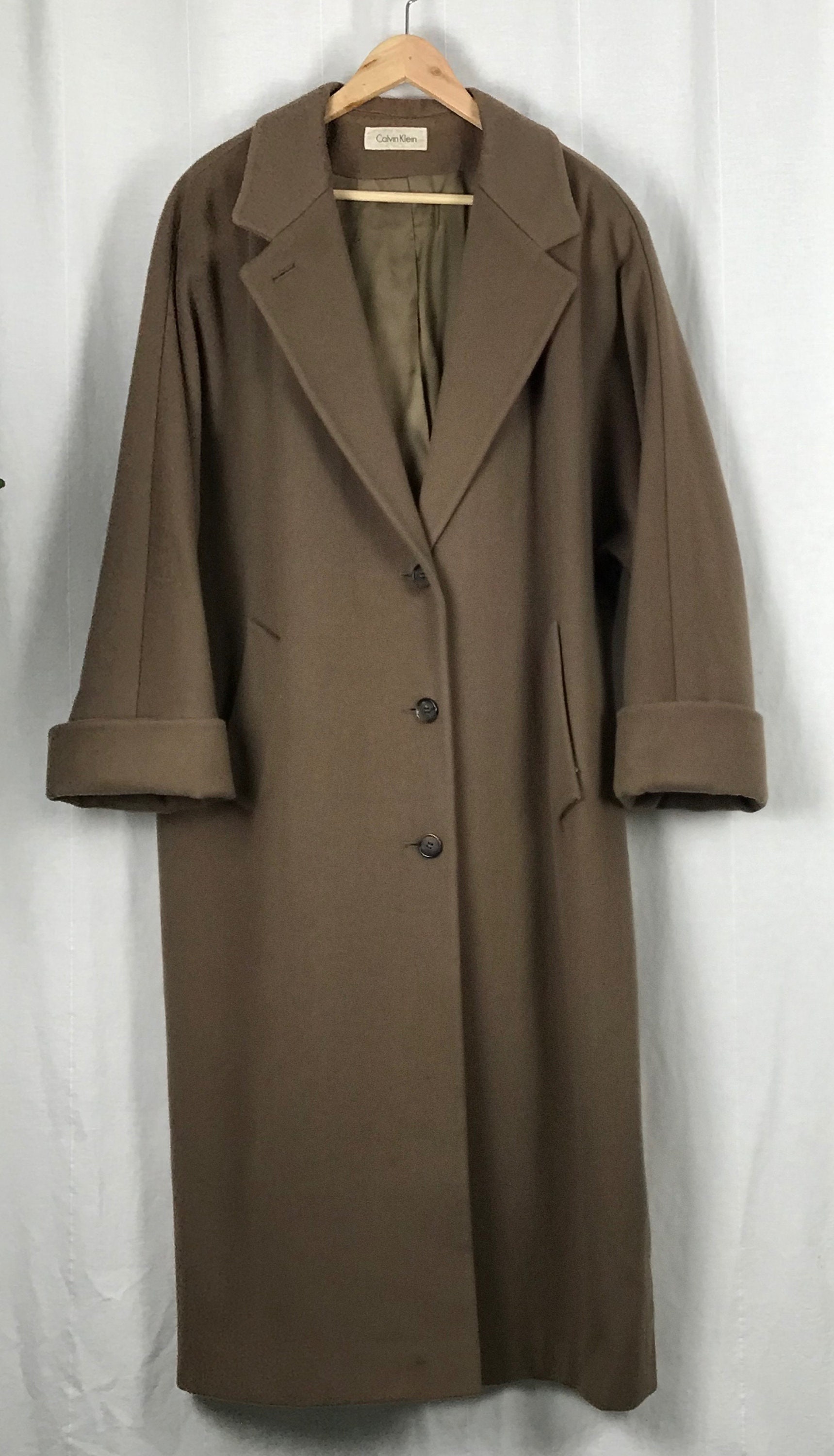 Vintage Coat Calvin Klein Full-Length Wool Coat in | Etsy