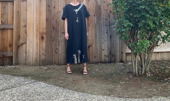 Vintage Dress – Cité T-Shirt Maxi Dress in Black … - image 8