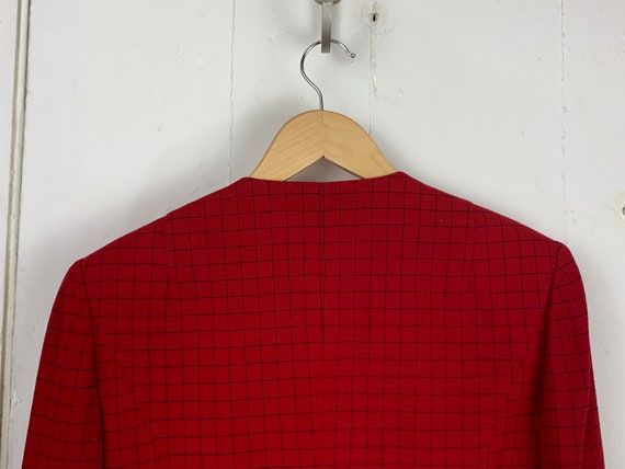 Vintage Suiting / Jacket - Long-Sleeve Collarless… - image 6