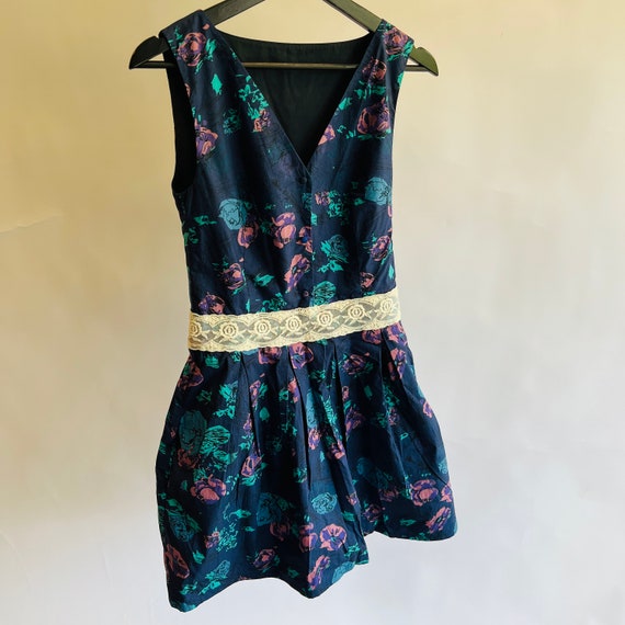 Bespoke Custom XXS Floral Linen Pleated Slip Dress - image 2
