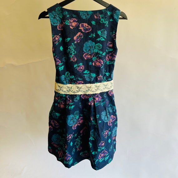Bespoke Custom XXS Floral Linen Pleated Slip Dress - image 6