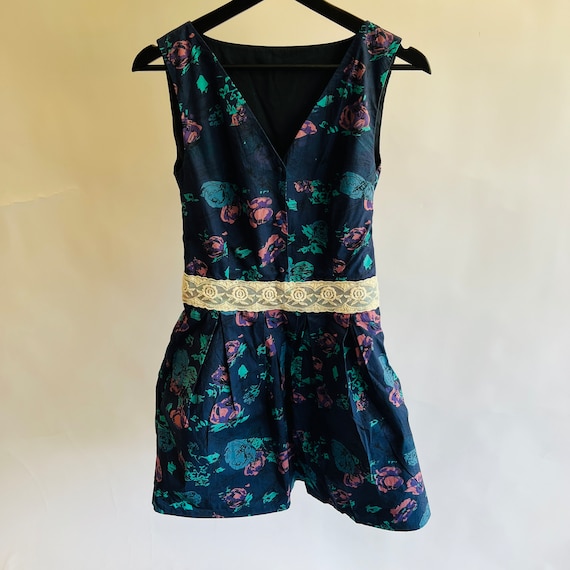 Bespoke Custom XXS Floral Linen Pleated Slip Dress - image 1