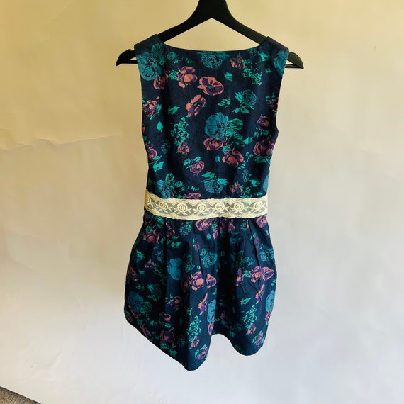 Bespoke Custom XXS Floral Linen Pleated Slip Dress - image 3