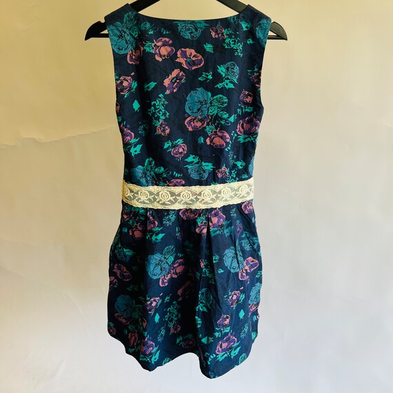 Bespoke Custom XXS Floral Linen Pleated Slip Dress - image 5