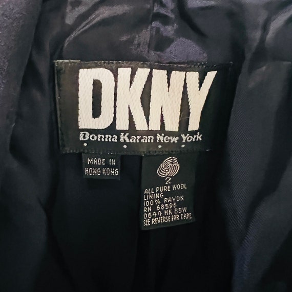 NWT Vintage Wool DKNY Oversized 1980s Dark Blue S… - image 3