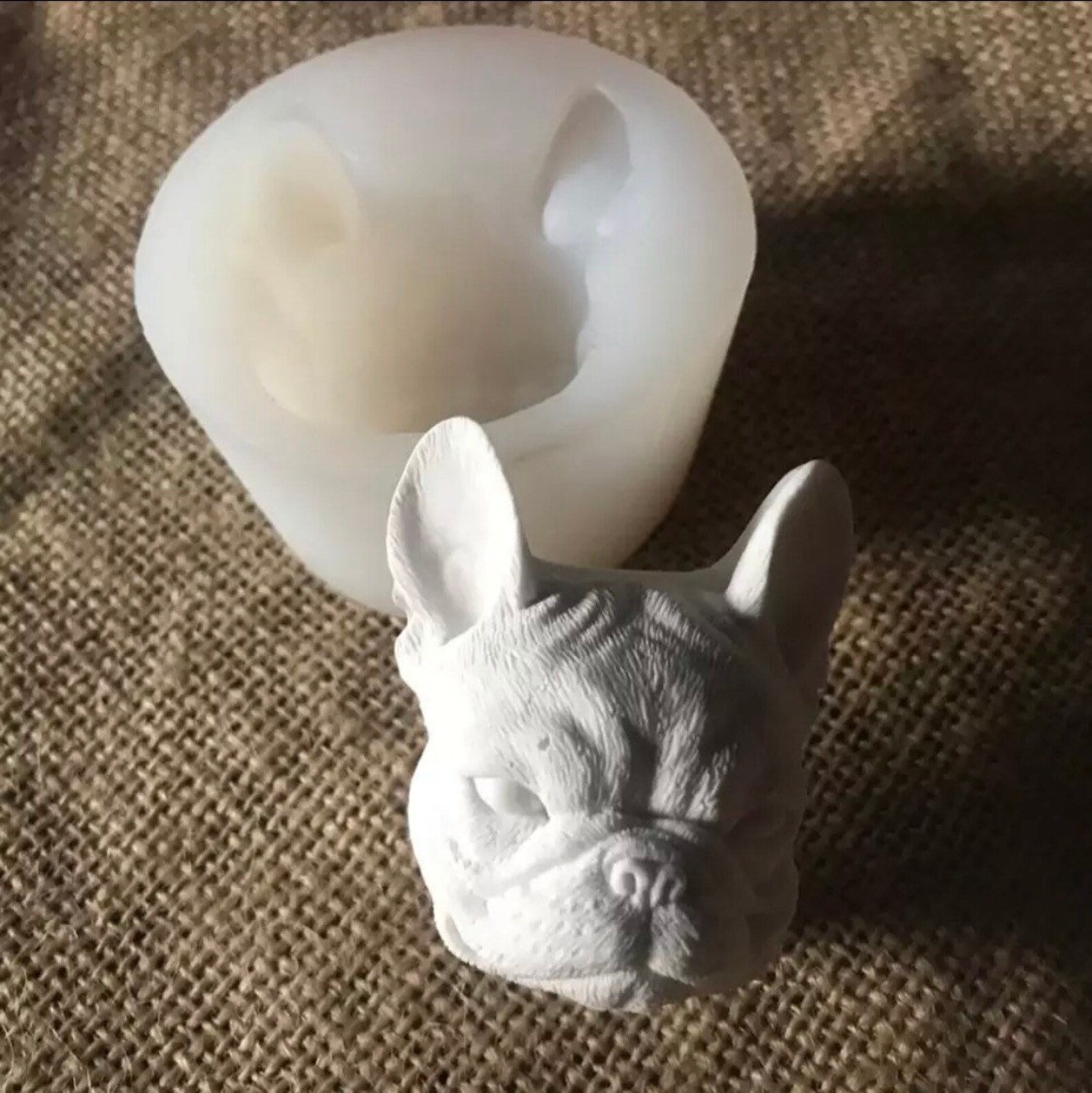Silicone Dog candle wax soap resin mold mould french bulldog Etsy