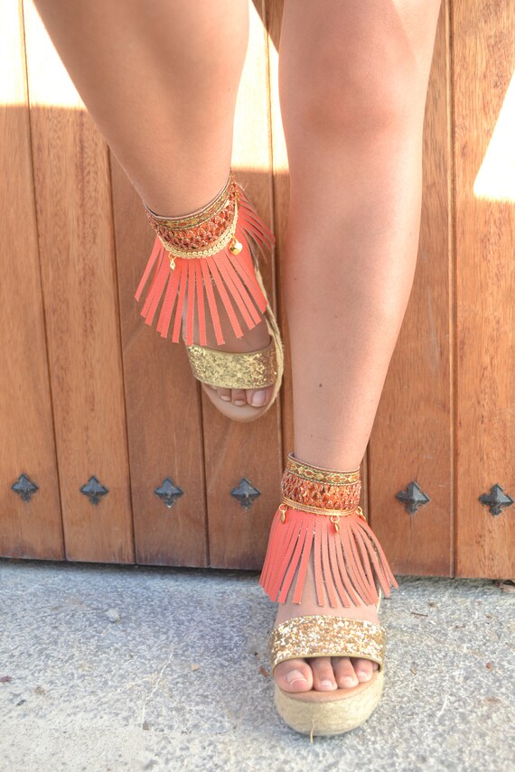 Sandalias boho tobilleras cubre botas sandalias moda ibiza | Etsy España