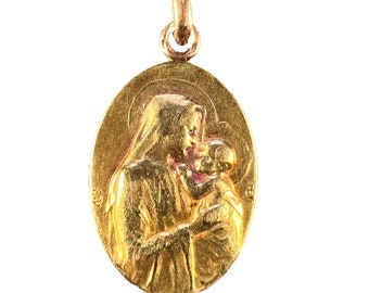 Dropsy Madonna mit Kind 18K Gelbgold Charm Anhänger