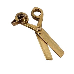 18K Yellow Gold Scissors Charm Pendant