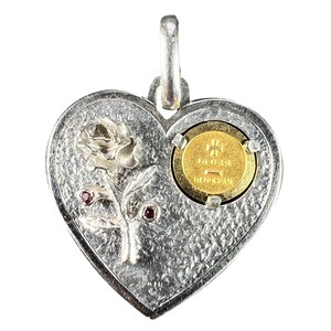 Augis UnoAErre More Than Yesterday Cuore Ciondolo Amore in Oro Giallo Bianco 18 Carati