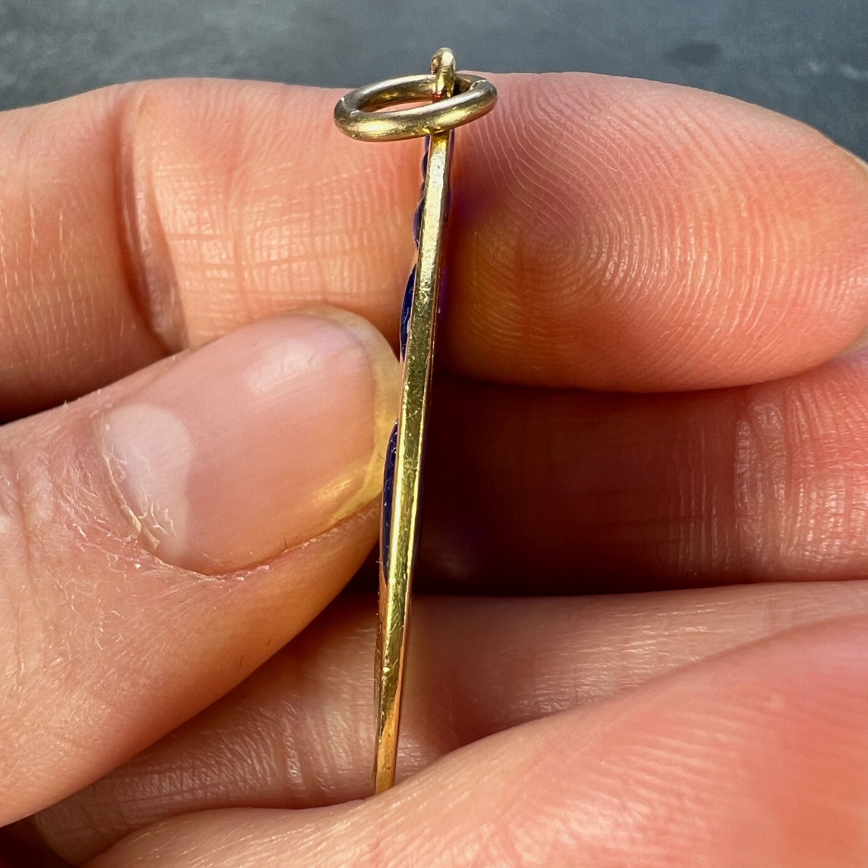 Pendentif En Or 18K Guilbert - Vierge Marie En émail Plique à Jour, Occasion