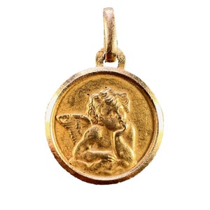 French Rafael’s Cherub 18K Yellow Gold Charm Pendant