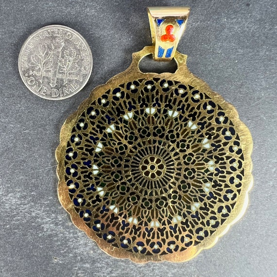 Notre Dame Paris Rose Window Plique A Jour Enamel 18K Yellow Gold