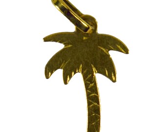 Clare V Vintage Gold Emerald Palm Tree Charm