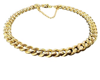 Vintage 18 Karat Yellow Gold Curb Link Chain Bracelet