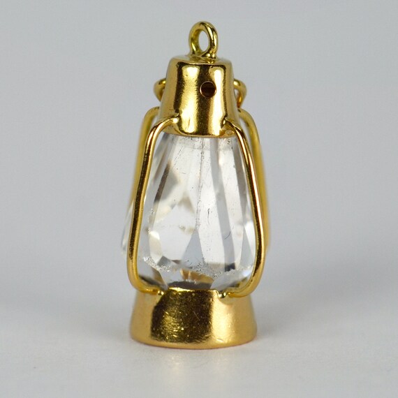 18K Yellow Gold Paste Lantern Charm Pendant - image 2