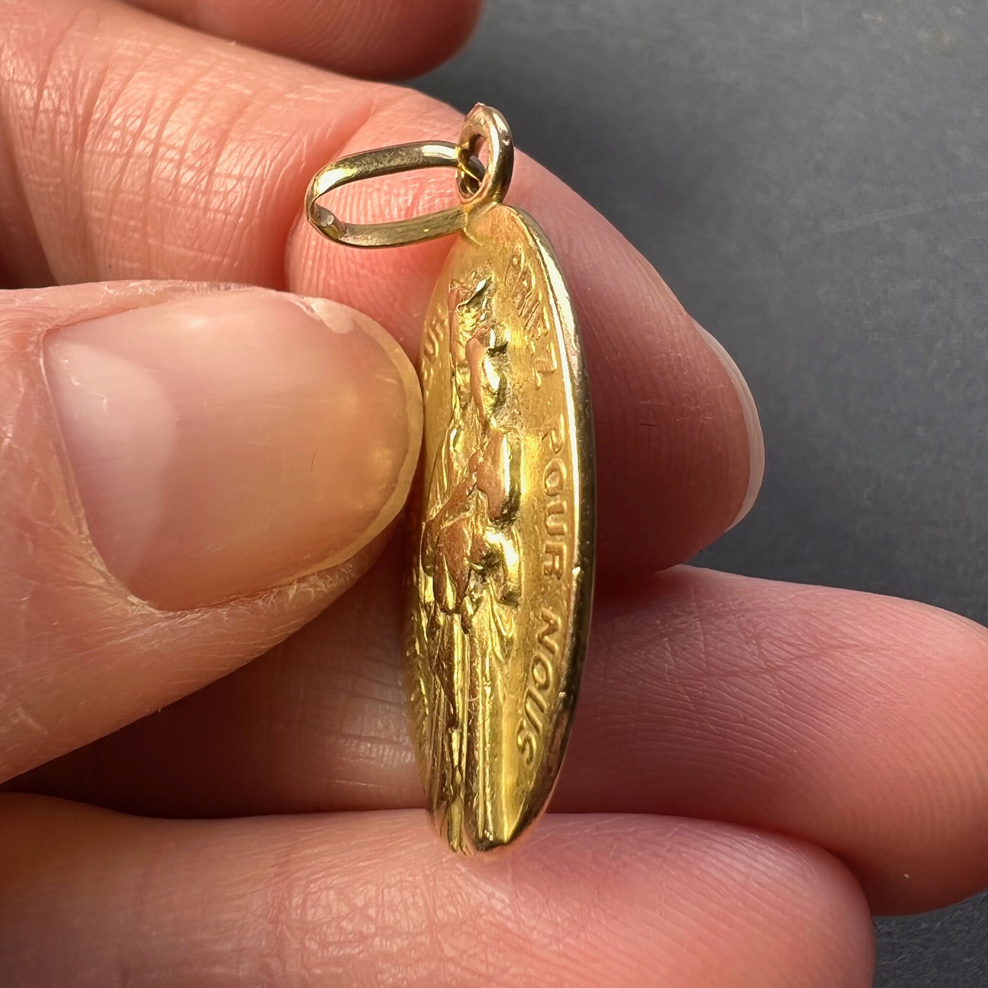 French Notre Dame Du Sacre Coeur 18 Karat Yellow Gold Charm Pendant - Etsy