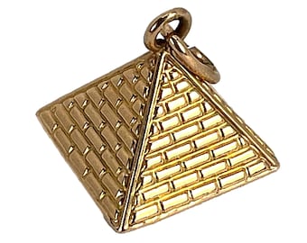 Egyptian Pyramid 18K Rose Gold Charm Pendant