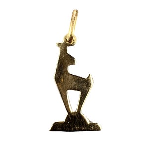 Deer 14K Yellow Gold Charm Pendant