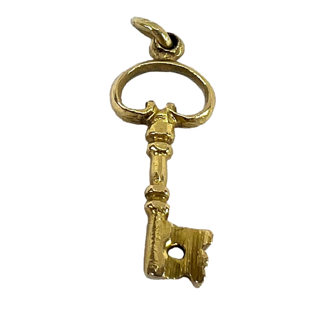 Vintage Good Luck Key 18K Yellow Gold Charm Pendant - Etsy