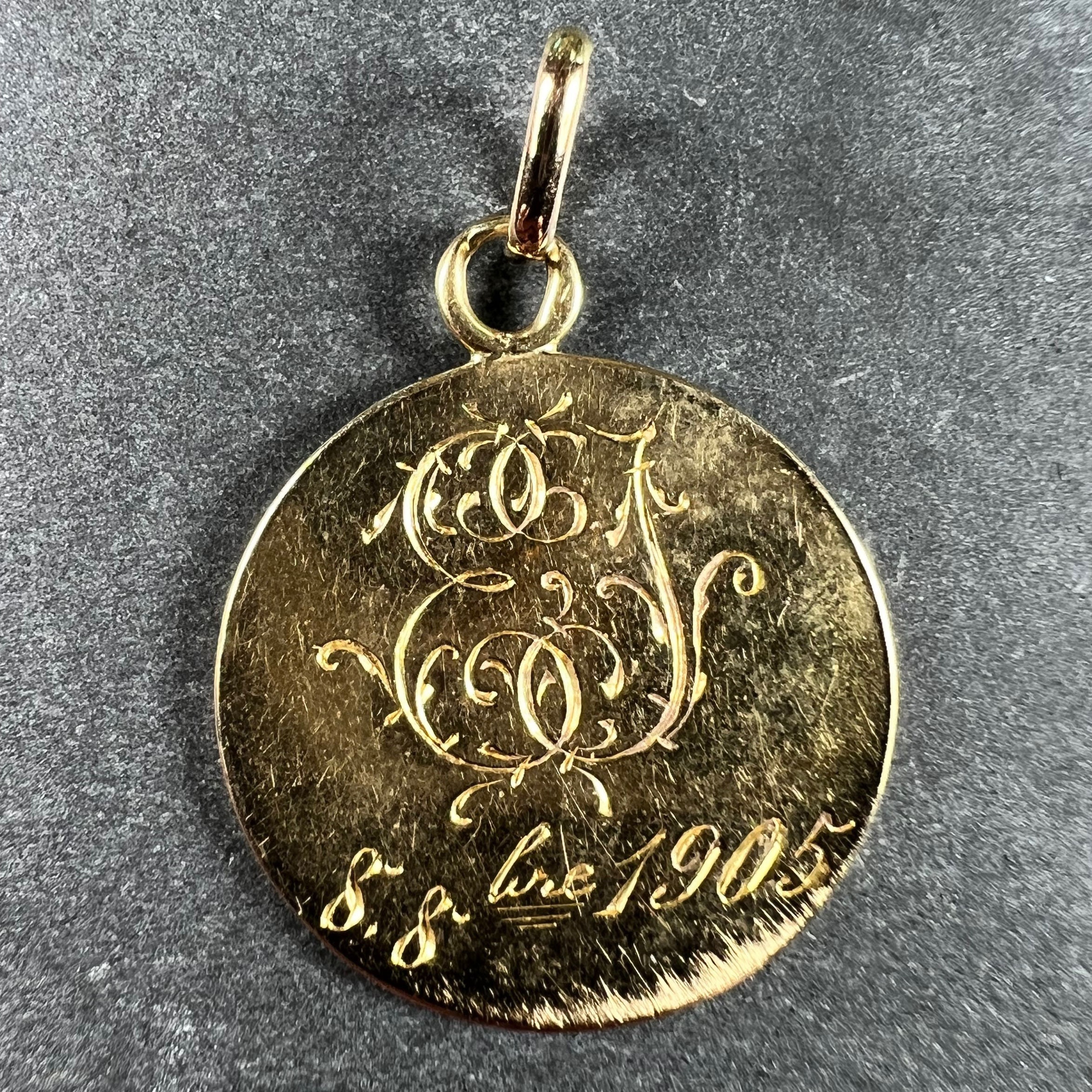 Pendentif En Or Jaune 18 Carats Vierge à L'Enfant (Gulino) - Neuf Avec étiquettes, Pour Femme