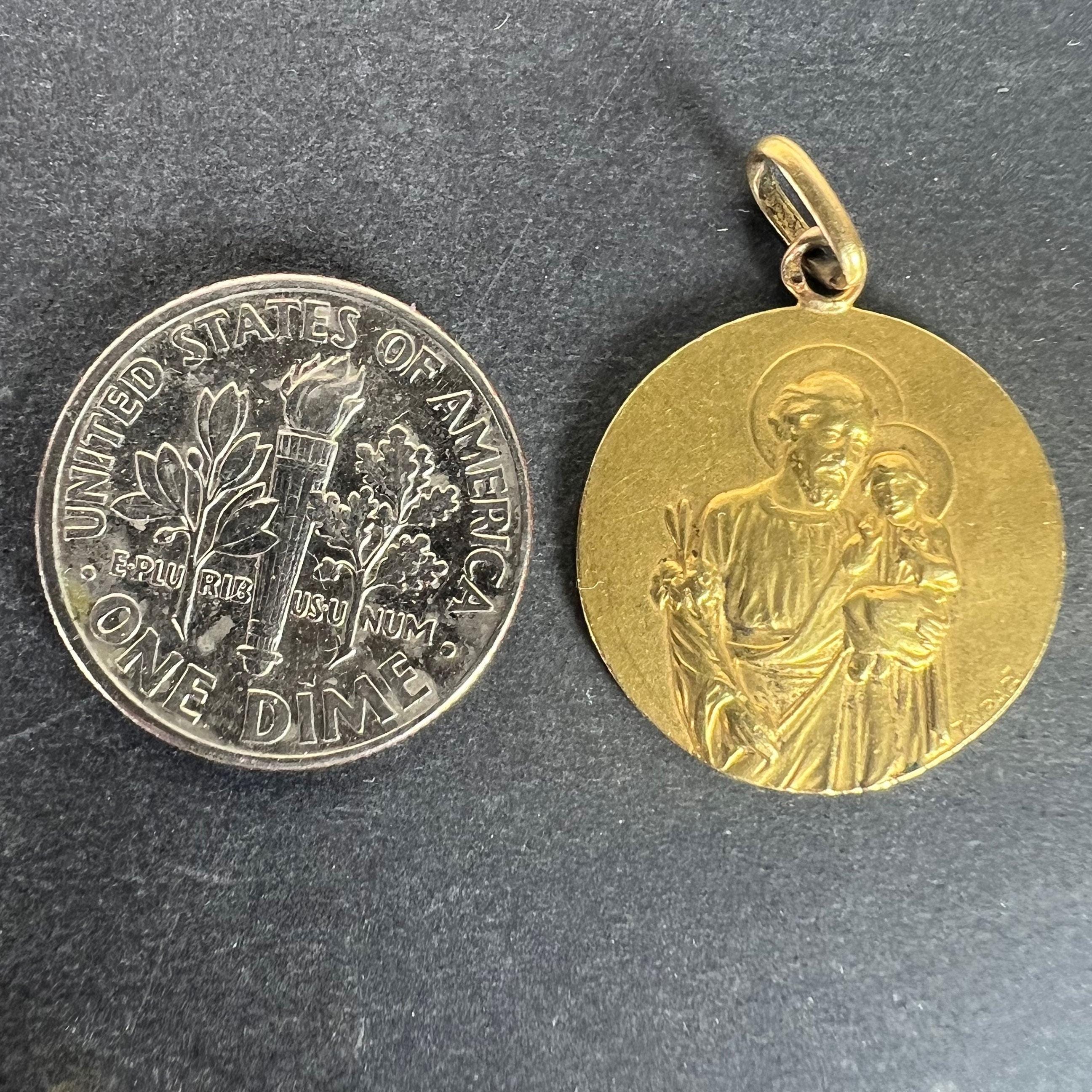 1900年代 ヴィンテージ 聖ヨセフ 18金 厚張 ゴールド フランス キリスト 1900年代 ヴィンテージ 聖ヨセフ 18金 厚張 ゴールド フランス