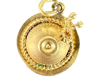 Vintage 14kt geelgouden sombrerohoed souvenir bedelhanger