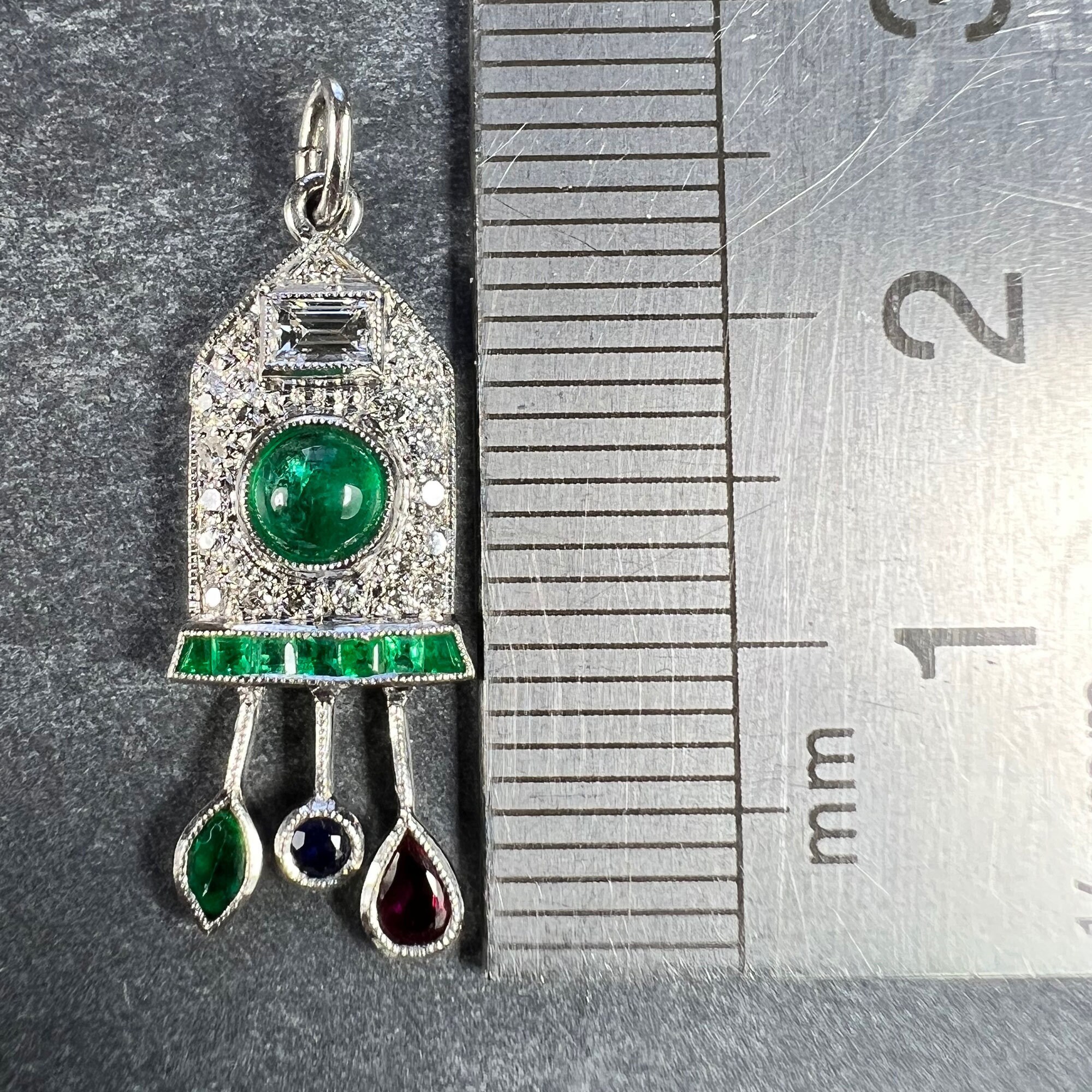 Art Deco Cuckoo Clock Platinum Diamond Emerald Ruby Sapphire Etsy