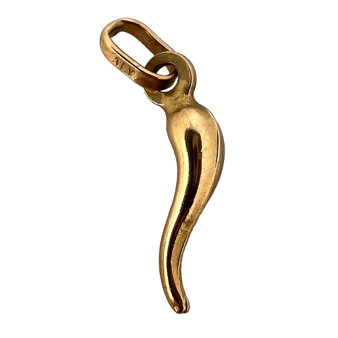 Cornicello Lucky Horn 18K Yellow Gold Charm Pendant Etsy