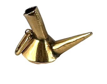 Vintage Spaanse Porron 18-karaats geelgouden bedelhanger