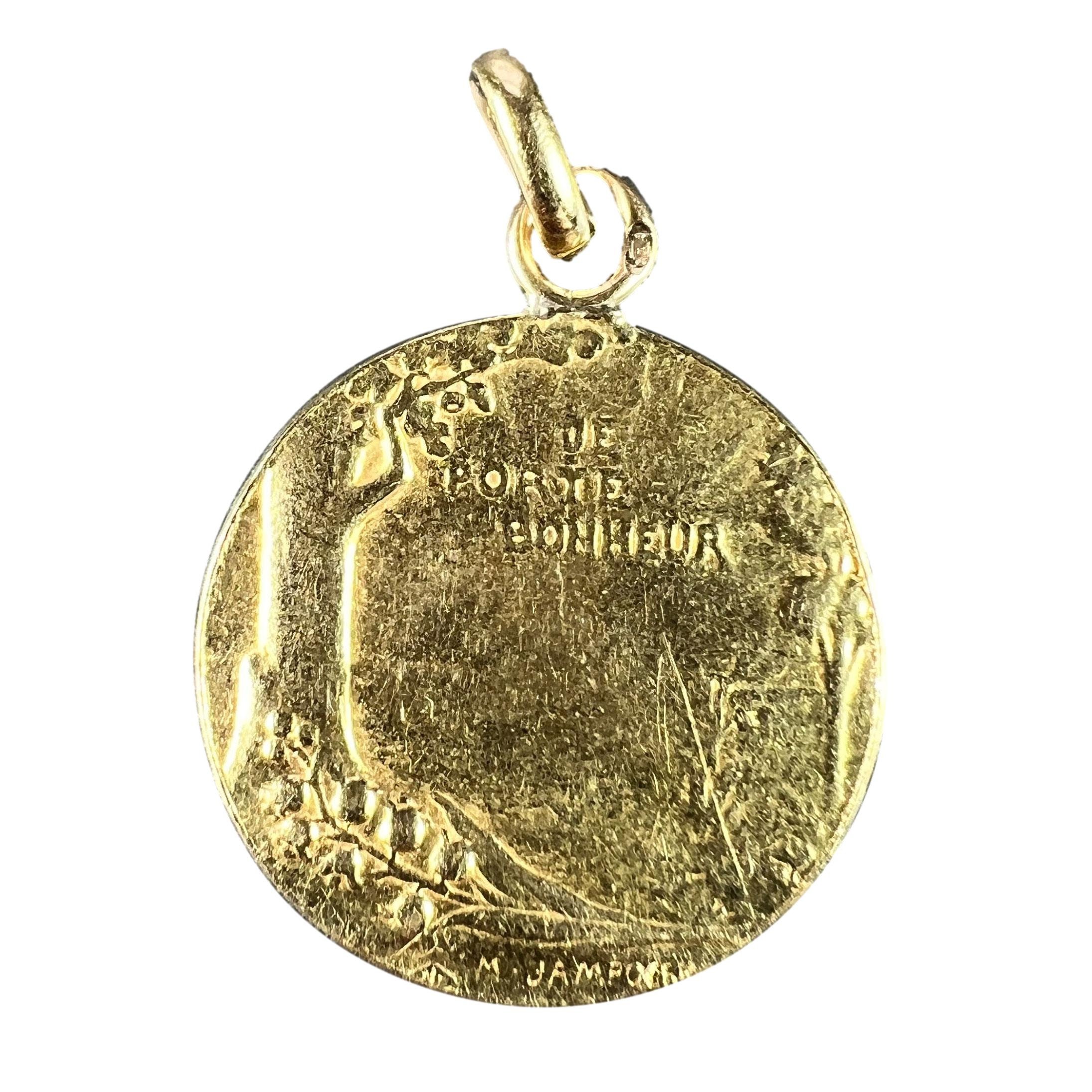 Pendentif médaille porte-bonheur français Bonheur bonne