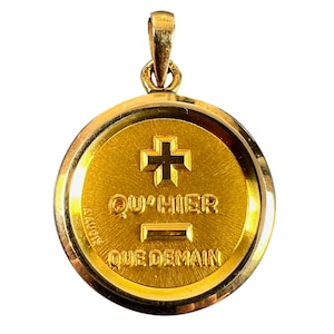 Augis French More Than Yesterday 18K Yellow Gold Love Charm Pendant