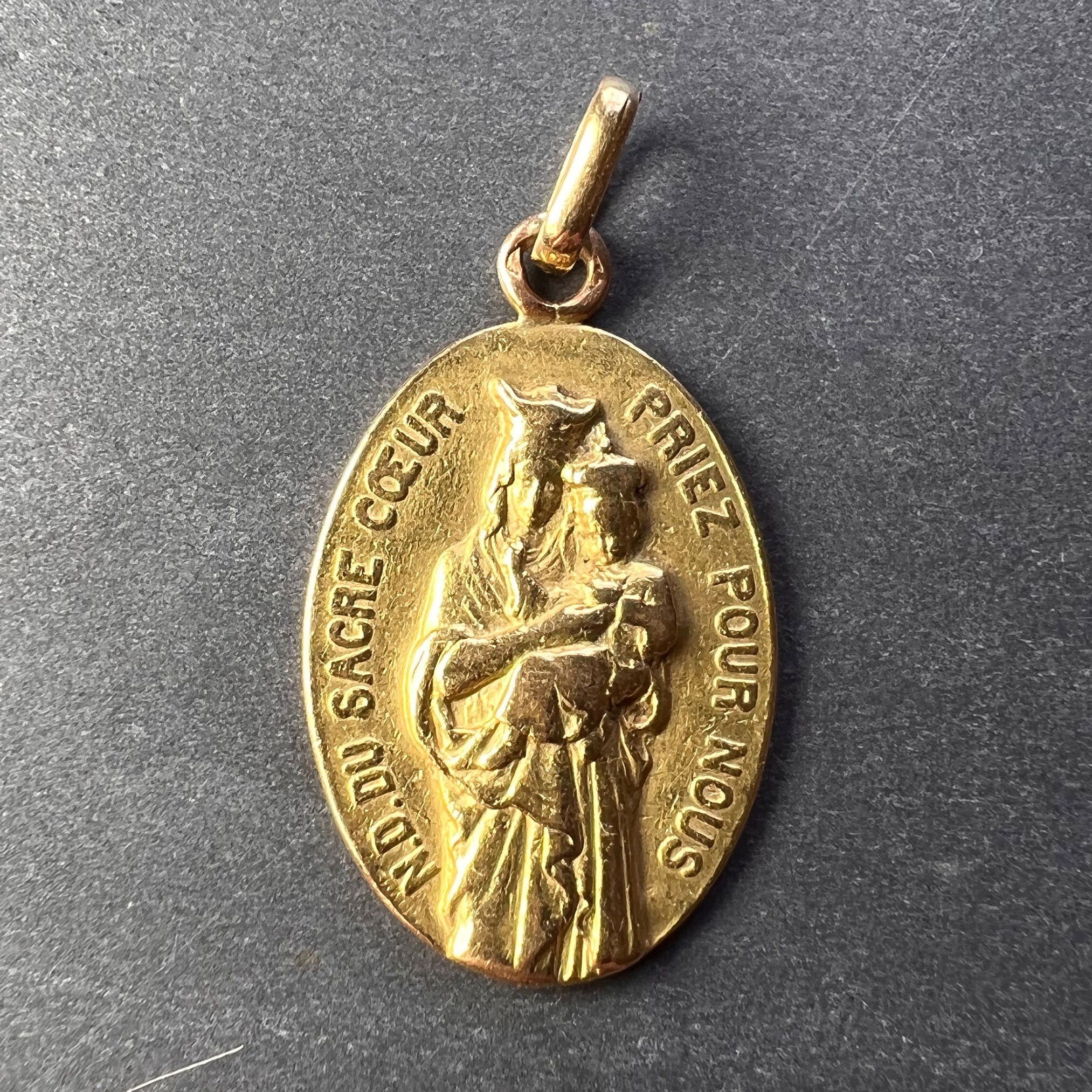French Notre Dame Du Sacre Coeur 18 Karat Yellow Gold Charm Pendant - Etsy