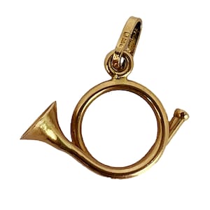 フレンチホルン 18K イエローゴールド チャームペンダント